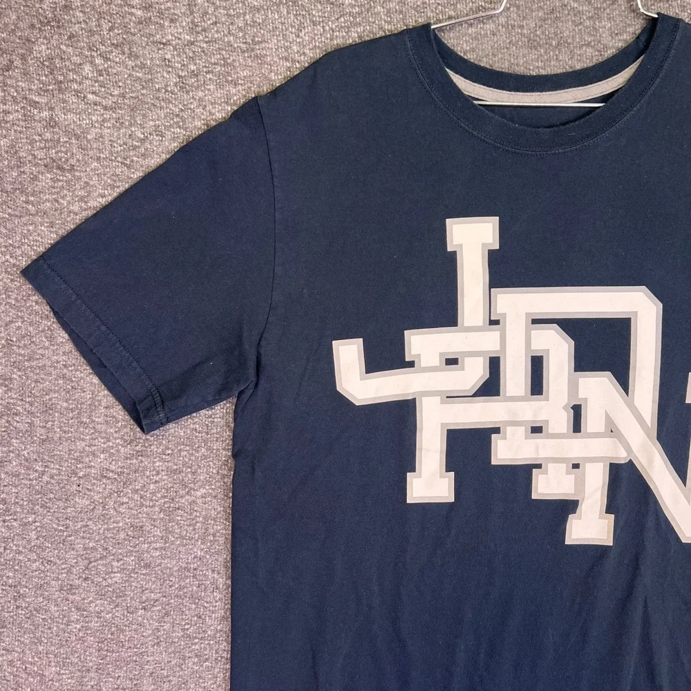 Jordan Shirt Men L Navy Athletic Casual Short Sleeve JRDN Graphic Jumpman Cotton